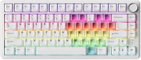 HITIME XVX M75 75% Wireless Gaming Mechanical Keyboard, BT5.0/2.4GHz/USB-C,Hot Swappable Creamy Switches, Gasket Structure,RGB Backlit Keyboard w/Knob for PC/Laptop/Xbox/PS4/PS5, Black Forged Carbon in Saudi Arabia
