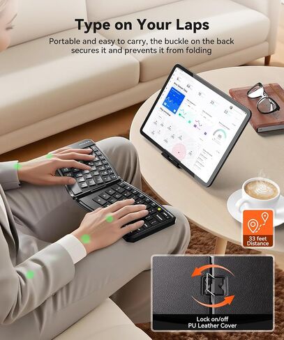 Ergonomic Foldable Keyboard, 3-Device Dual Mode 2.4G & Bluetooth in Kuwait