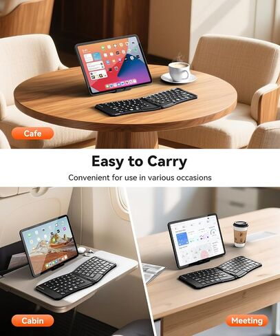 Ergonomic Foldable Keyboard, 3-Device Dual Mode 2.4G & Bluetooth in Kuwait