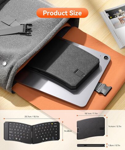 Ergonomic Foldable Keyboard, 3-Device Dual Mode 2.4G & Bluetooth in Kuwait