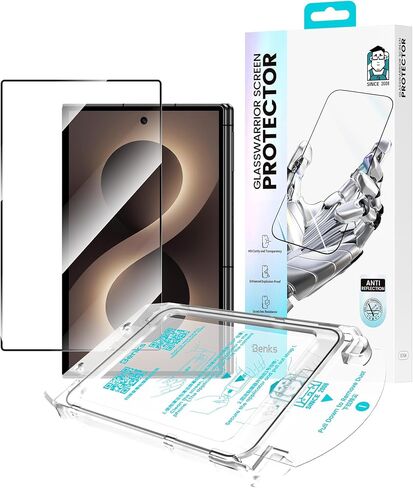 BENKS GlassWarrior AR Screen Protector for Samsung Galaxy Z Fold 8, Anti-Reflective Tempered Glass Screen Protector [Case Friendly], Anti Scratch, Bubble Free in Kuwait