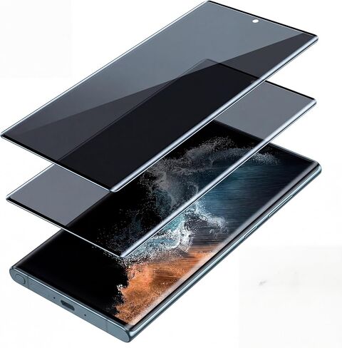 2 Pack Galaxy S23 Ultra Privacy Screen Protector [Anti-Spy Tempered Glass] [Fingerprint Unlock Support], Anti-Scratch, Bubble-Free, Easy Install 9H Protective Glass for Galaxy S23 Ultra (6.8 Inch) in Kuwait