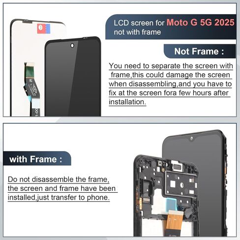 for Motorola Moto G 5G 2025 Screen Replacement for Moto G 5G 2025 6.7" XT2513-1 XT2513-2 XT2513V Incell LCD Display Touch Screen Digitizer Assembly Replacement (Black) in Kuwait