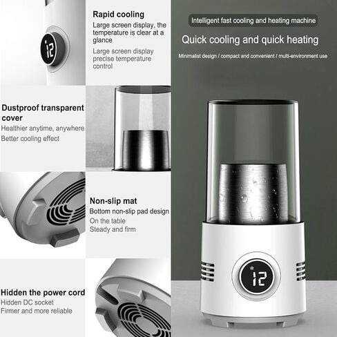 Portable Mini Refrigeration Rapid Cup Heating Cooler, Cool and Heat Smart Cup, 2C - 60C Fast Cooling Heating, One Key to Start in Saudi Arabia