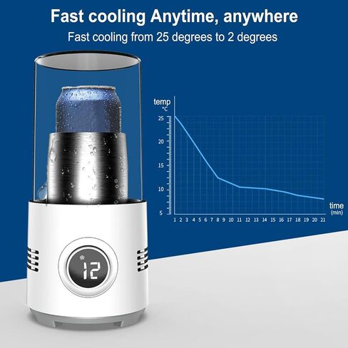 Portable Mini Refrigeration Rapid Cup Heating Cooler, Cool and Heat Smart Cup, 2C - 60C Fast Cooling Heating, One Key to Start in Saudi Arabia