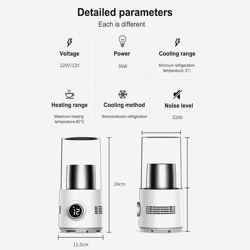 Portable Mini Refrigeration Rapid Cup Heating Cooler, Cool and Heat Smart Cup, 2C - 60C Fast Cooling Heating, One Key to Start in Saudi Arabia