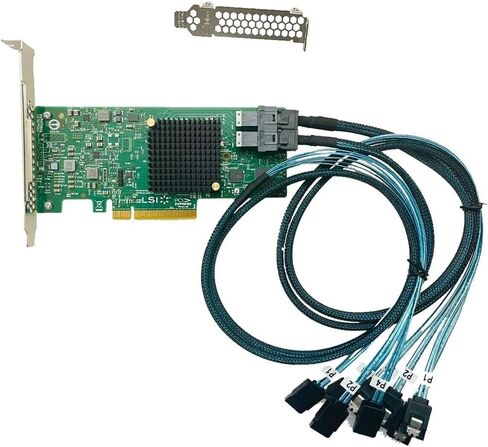 LSI SAS3008 9300-8I IT-Mode HBA JBOD PCI-E 3.0 SATA/SAS 8-Port 12Gb/s ZFS FreeNAS unRAID 2* SFF-8643 SATA Cable in Kuwait