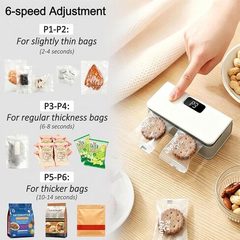 Mini Bag Sealer Rechargeable 6 Gear Portable for Snack Bags in Kuwait