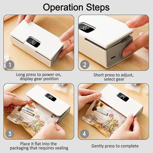Mini Bag Sealer Rechargeable 6 Gear Portable for Snack Bags in Kuwait