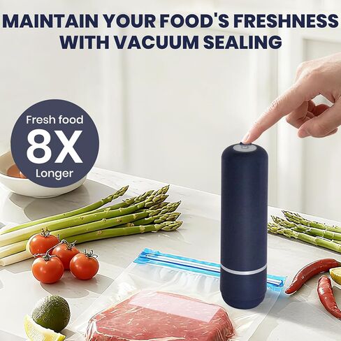 Portable food vacuum sealer,Handheld Vacuum Sealer, Compact Food Storage System, 15 Reusable Sous Vide Bags, for Kitchen, Home, BBQ, Travel& Storage in Kuwait