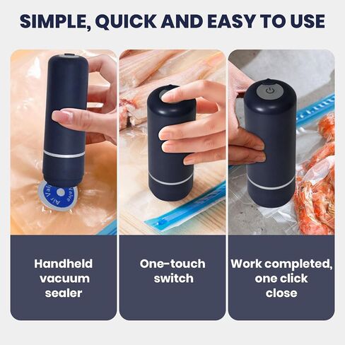 Portable food vacuum sealer,Handheld Vacuum Sealer, Compact Food Storage System, 15 Reusable Sous Vide Bags, for Kitchen, Home, BBQ, Travel& Storage in Kuwait