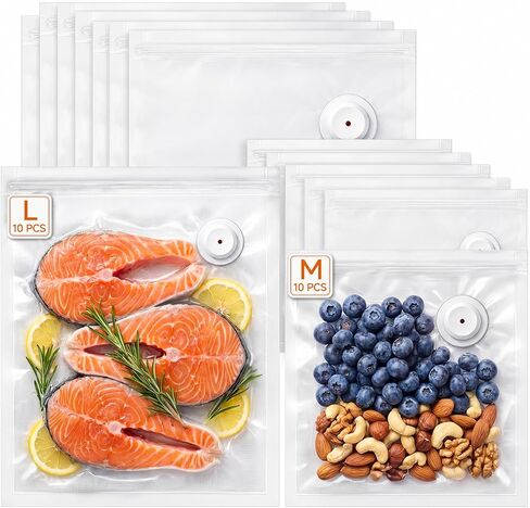 FEPPO Compact Vacuum Sealer + 30 Reusable Vacuum Bags(15M+15L) in Kuwait