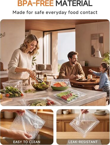 FEPPO Compact Vacuum Sealer + 30 Reusable Vacuum Bags(15M+15L) in Kuwait