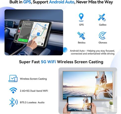 Topsand 8 Inch Tablet Android 15 Tablet with Sim Card Slot Uncloked Cellular Phone with 4G LTE Octa Core 12GB RAM 64GB ROM 2TB TF Expandable Tableta with Case in Kuwait