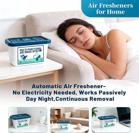 Multi-Functional Air Magic Box,Automatic Dust Collection Purifies,Air Purification Dust Removal Mic Box,for car, Bedroom, New House, Office, Closet, Automatic Dust-Sucking (3PCS) in Kuwait