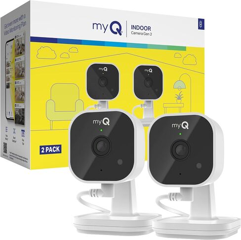 myQ Indoor Plug-in Security Camera Gen 2 – 2K Smart Wi-Fi Camera with Night Vision, Baby and Pet Monitor, Motion Detection and Alerts, 2-Way Audio & App Control, 2 Pack in Saudi Arabia