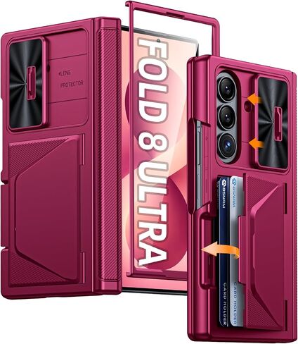 for Samsung Galaxy Z Fold 7 Case Wallet & Screen Protector, Kickstand in Kuwait