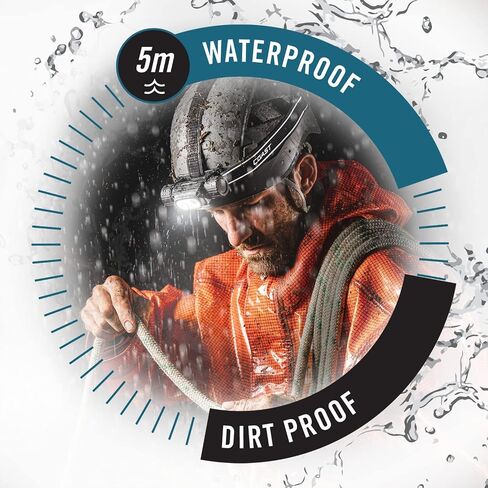 Coast WPH34R 2000 Lumen Waterproof Ultra Bright IP68 USB Rechargeable-Dual Power Headlamp, 6 Modes with Spot and Flood Beams, Black/Grey in Kuwait