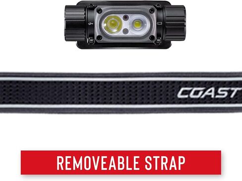 Coast WPH34R 2000 Lumen Waterproof Ultra Bright IP68 USB Rechargeable-Dual Power Headlamp, 6 Modes with Spot and Flood Beams, Black/Grey in Kuwait
