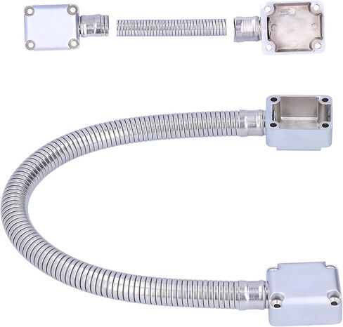 Fabater Door Loop Wire Protector, Stainless Steel Cable Protector Tube for Access Control Door Cable Protection, Exposed Mount 19.7in Corrugated Pipe with 0.7in OD for Wiring Neat in Kuwait