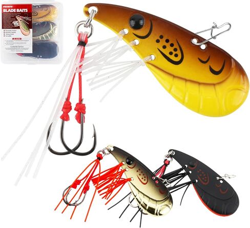 Shrimp Blade Bait – 3pcs Metal Vibe Jigging Lures with Skirted Tail and Assist Hooks, Lifelike Shrimp Design for Saltwater and Freshwater Fishing in Kuwait