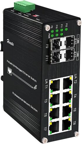 Mini Industrial 5 Port Gigabit Switch Ethernet Switch,Unmanaged Network Switch Ethernet Hub with 5 x RJ45 Port 10/100/1000Mbps,12~48VDC,Din-Rail, Wall Mountable in Kuwait