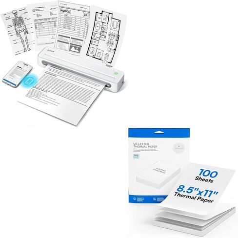 Portable Printer D90E with 100 Sheets 8.5 x 11 Single Thermal Paper in Saudi Arabia
