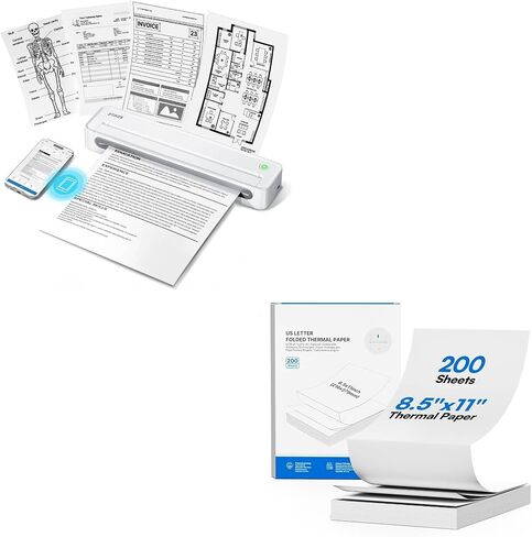 Portable Printer D90E with 200 Sheets 8.5 x 11 Folded Thermal Paper in Saudi Arabia
