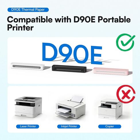 Portable Printer D90E with 200 Sheets 8.5 x 11 Folded Thermal Paper in Saudi Arabia