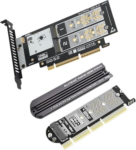 ELUTENG Dual-Slot NVMe to PCIe and NVMe PCIe 4.0 Adapter in Kuwait