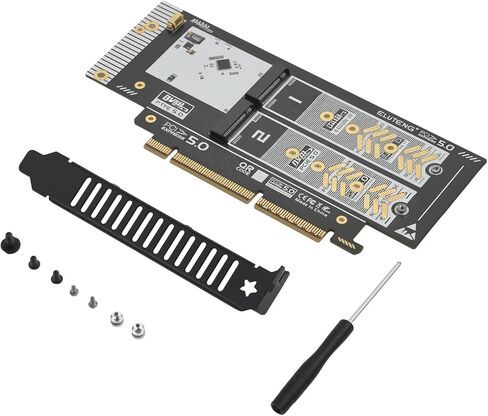 ELUTENG Dual-Slot NVMe to PCIe and NVMe PCIe 4.0 Adapter in Kuwait