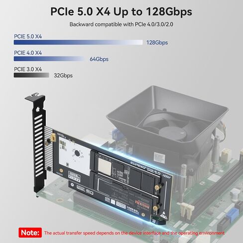 ELUTENG Dual-Slot NVMe to PCIe and NVMe PCIe 4.0 Adapter in Kuwait