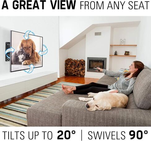 Mounting Dream Full Motion TV Wall Mount - 26 to 55 Inch, Swivel & Extend 16.7 Inch, VESA 400x400mm, 77LBS in Kuwait