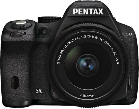 Pentax K-50 16MP Digital SLR Camera Kit with DA L 18-55mm WR f3.5-5.6 and 50-200mm WR Lenses (Black) in Kuwait