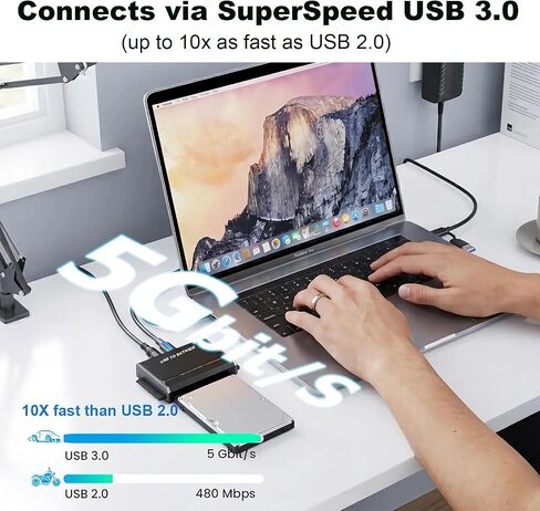 USB A&C to SATA/IDE Adapter for SSD HDD Hard Drive Reader with Power Supply in Kuwait