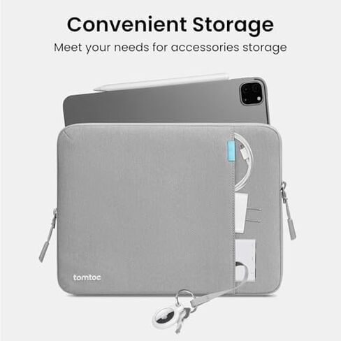 tomtoc 360° Sleeve for 11" iPad Air M4-M2 & Pro M5-1st Gen (w/Magic Keyboard) + Water-Resistant Organizer for Cords, Phone, Cables, Airpods, USB – Tablet Case & Tech Pouch Bundle in Kuwait