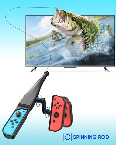 MENEEA Fishing Rod for Nintendo Switch, Fishing Games Accessories Kit in Saudi Arabia