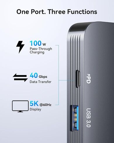 Vilcome USB C Adapter for MacBook Pro/Air M1 M2 M3 2023 2022 2021 2020 2019, 7-in-2 USB-C Hub MacBook Pro Accessories with Thunderbolt 3 PD Port, 4K@60Hz HDMI, 3 USB 3.0 Ports, TF/SD Card Reader in Kuwait