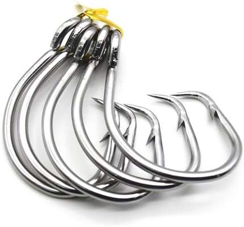 11/0-16/0 Big Game White Forged Offset Circle Hooks Shark & Swordfish (Pack of 10) in Kuwait