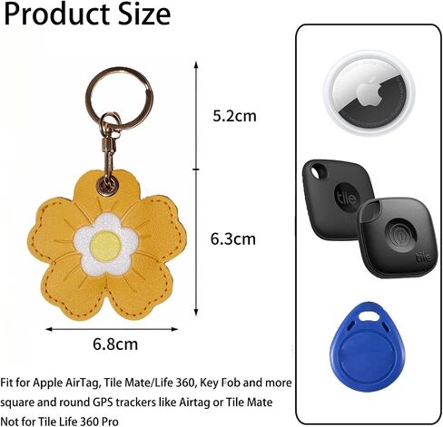 Universal Smart Tag Holder, Fit for Airtag, Tile Mate/Life 360, Key Fob and More GPS Tracker, PU Leather Flower Case 4 Pack in Kuwait