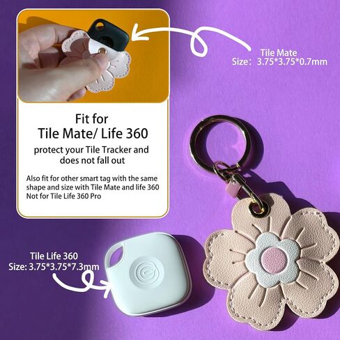 Universal Smart Tag Holder, Fit for Airtag, Tile Mate/Life 360, Key Fob and More GPS Tracker, PU Leather Flower Case 4 Pack in Kuwait