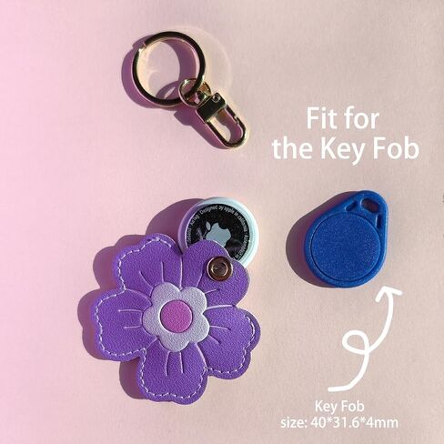 Universal Smart Tag Holder, Fit for Airtag, Tile Mate/Life 360, Key Fob and More GPS Tracker, PU Leather Flower Case 4 Pack in Kuwait