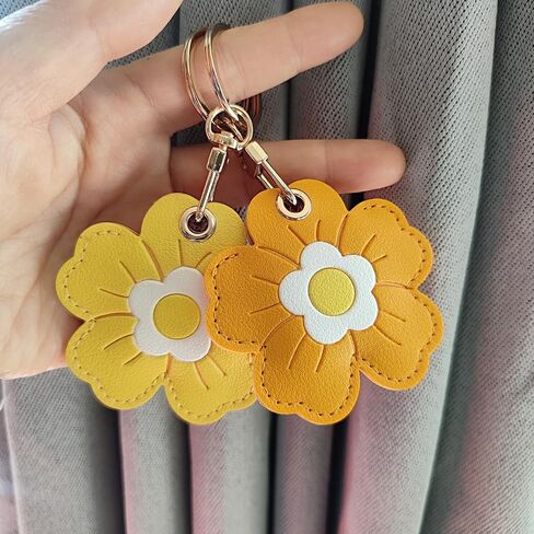 Universal Smart Tag Holder, Fit for Airtag, Tile Mate/Life 360, Key Fob and More GPS Tracker, PU Leather Flower Case 4 Pack in Kuwait