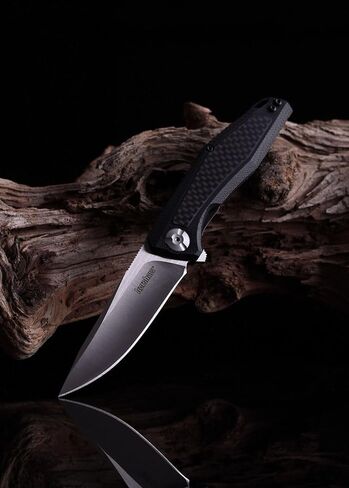 Kershaw Atmos Pocket Knife, Black Carbon Fiber, 3 Inch Drop Point Blade in Kuwait