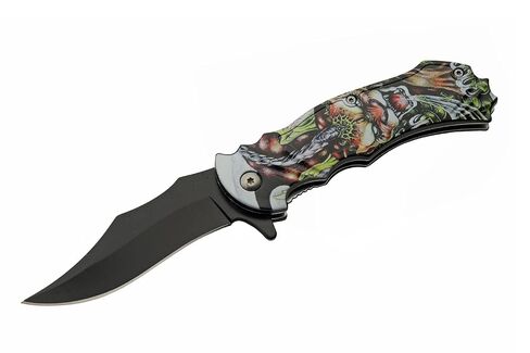 SZCO Supplies 300572-CC Creeping Cat Open Edc Folding Knife with Pocket Clip, 8" Length in Kuwait