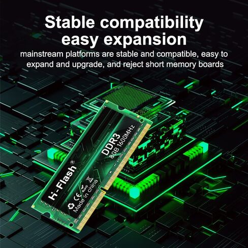 8GB DDR3 1600MHz PC3-12800 Non-ECC Unbuffered 1.5V CL11 204 Pin SODIMM Laptop Notebook PC Computer Memory RAM Module Upgrade in Kuwait
