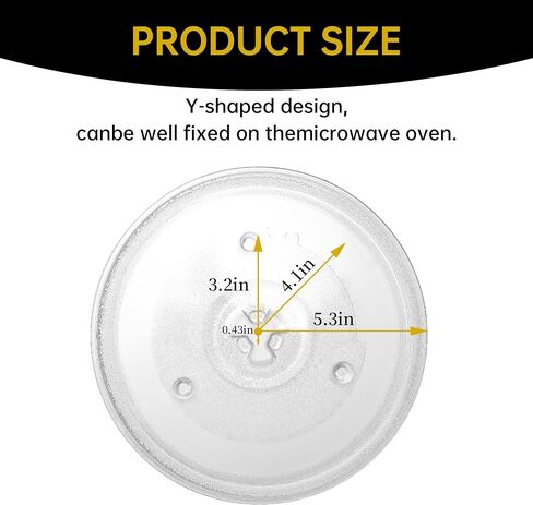 10.5" Microwave Glass Turntable Plate, 10.5" / 27cm Microwave Tray Replacement Glass Plate, Glass Tray Replacement for LG, GE, Magic Chef, Hotpoint, Panasonic, Kenmore, etc in Saudi Arabia