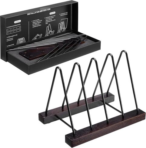 Big Fudge Vinyl Acacia Wood Record Storage - LP Holder with Scratch-Resistant Base - Album Collection Display Stand - Easy-Assemble Organizer Rack for Records - Holds 30-40 LPs in Kuwait