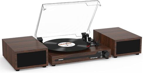 Vinyl Record Player with External Speakers, Bluetooth Turntable, Coffee in Kuwait