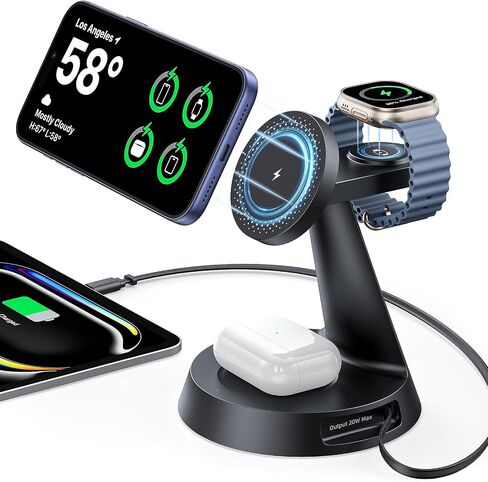 Meifigno 4 in 1 Magnetic Wireless Charger with 20W Fast Retractable Cable in Kuwait